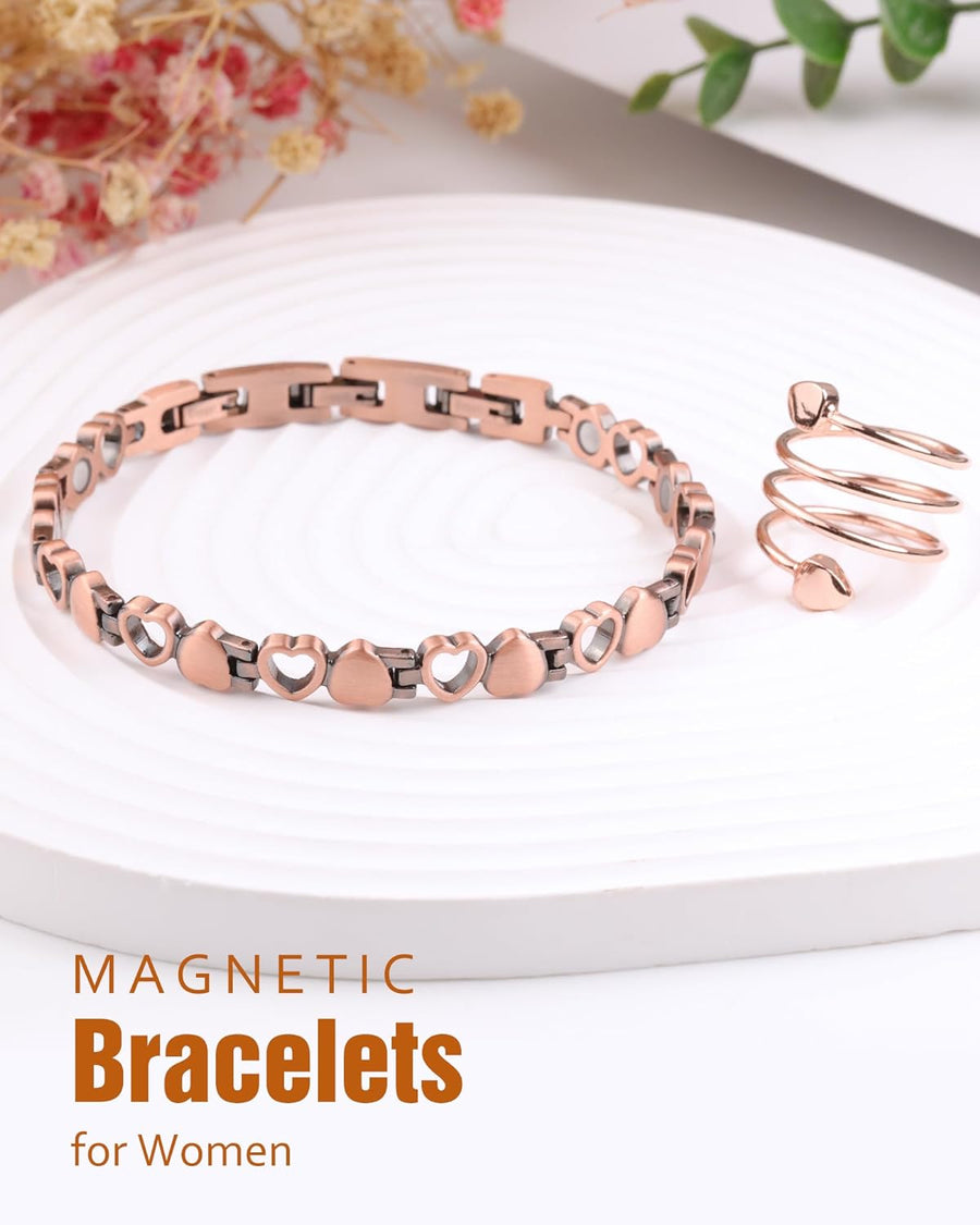 Magnetic Lymphatic Drainage Ring & Copper Magnetic Bracelets