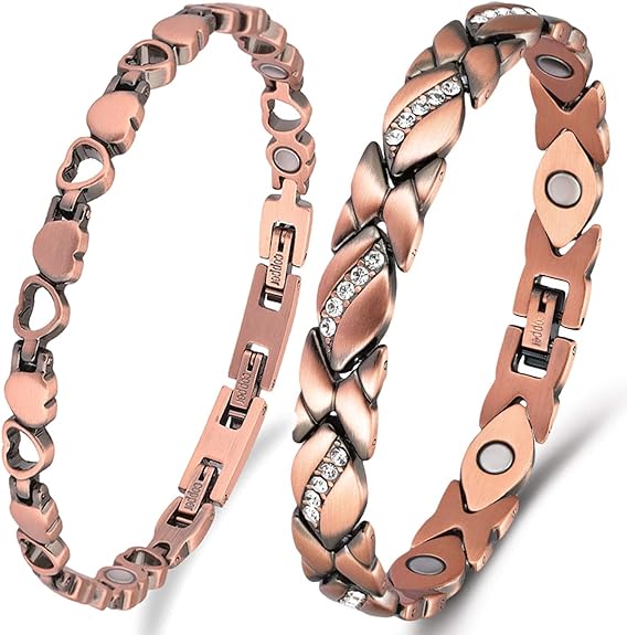 2 Pcs Copper Magnetic Bracelet for Women