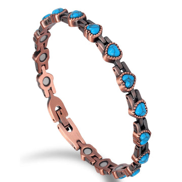 Turquoise Copper Bracelet for Women's Relief Arthritis Pain Carpal Tunnel