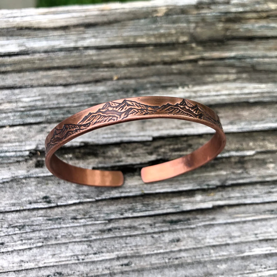 Mountain Stamped Copper Bracelet