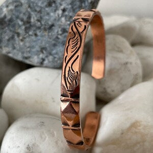 Handcrafted stripes pure Copper Healing Bracelet - Copper Open Cuff Bangle - Ethnic copper bracelet- Handmade in Nepal- Ideal for gift