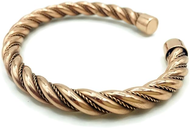 Healing Lama Handmade Traditional Design Twisted Copper Bracelet. 100% Pure Raw Copper Bracelet. (Twisted)