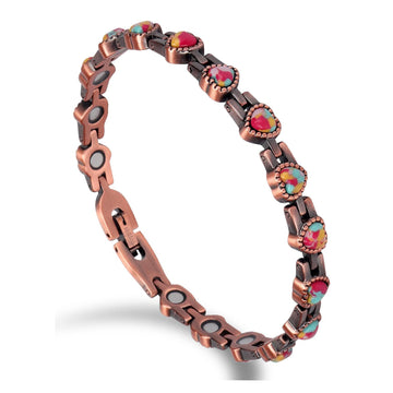 Colorful stone Pure Copper Bracelet for Women's Relief Arthritis Pain