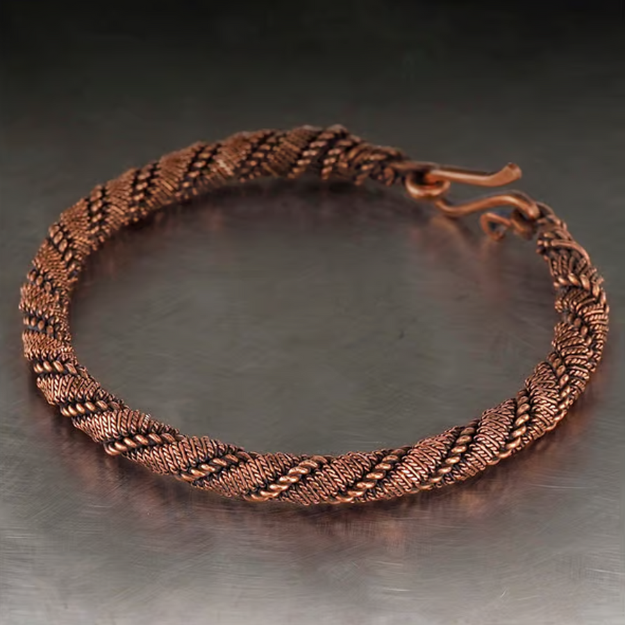 Wire Copper Bangle  Narrow wire wrapped pure copper bracelet – Juccini