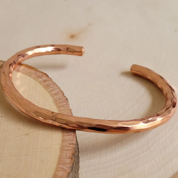 Hammered Solid Pure Copper Cuff 