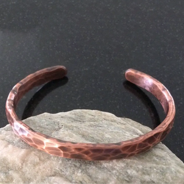 Wide Patina Copper Bracelet