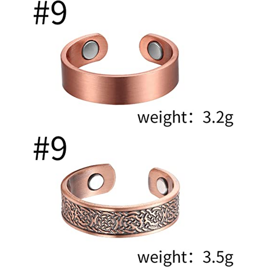 Magnetic Copper Bracelet with Thumb Ring for Men and Women