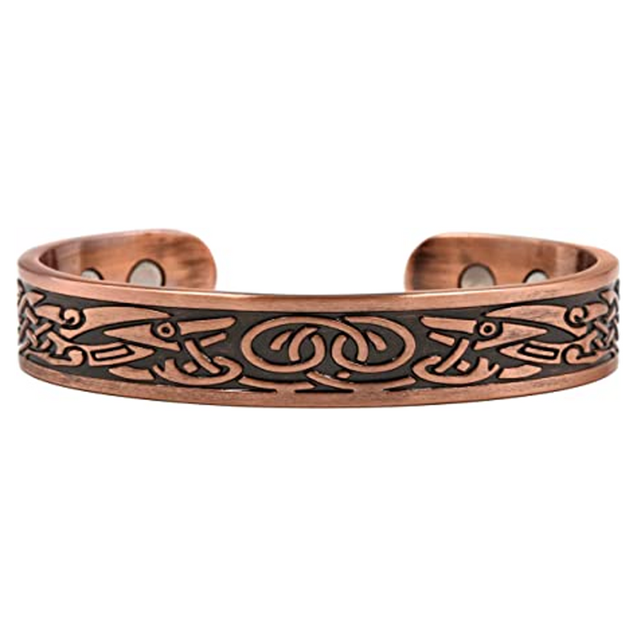 Copper Magnetic Heavyweight Cuff Bracelet for Men 8 Magnets