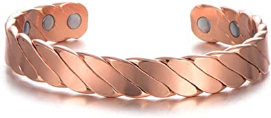 Pure Copper Magnetic Widening Cuff Bracelet for Men and Women