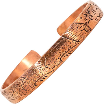Dragon Embossed Copper Bracelet