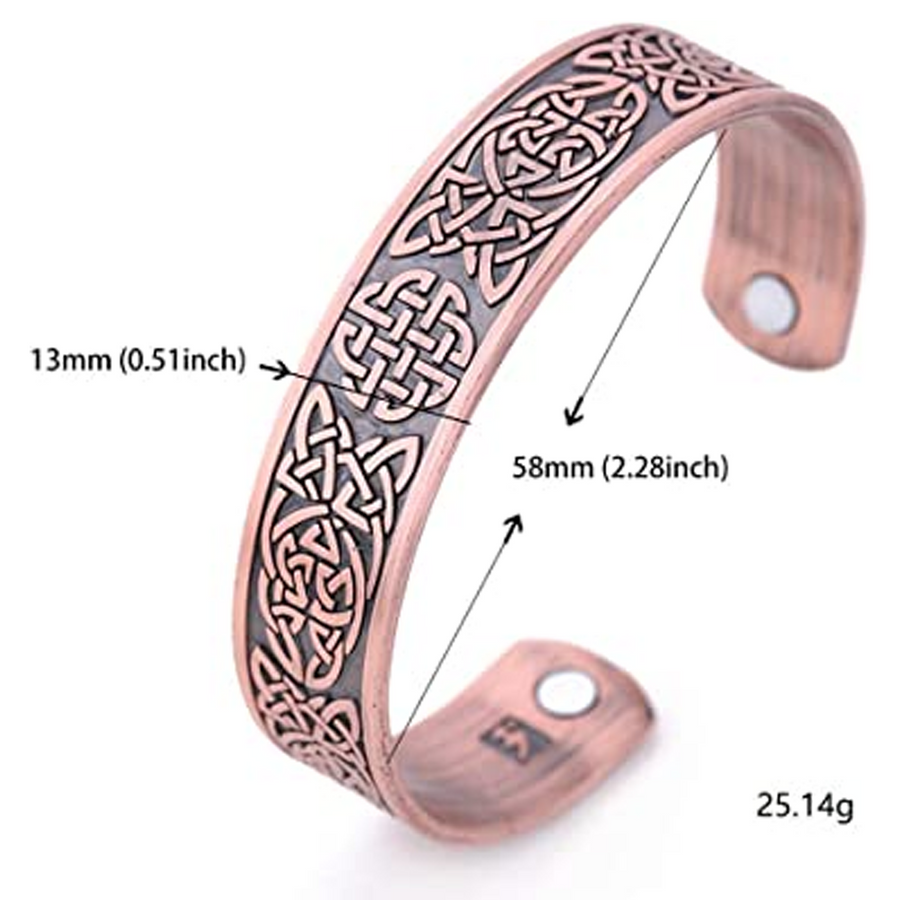 Classic Irish Celtic Knot Bracelet Magnetic Therapy Cuff Bangle